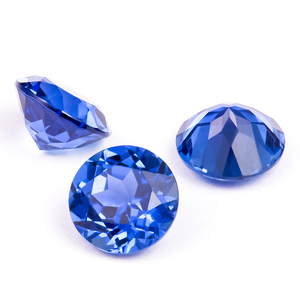 Piedras Sueltas <span class=keywords><strong>de</strong></span> <span class=keywords><strong>Zafiro</strong></span> Azul Real, Corte Brillante Redondo, Creadas en Laboratorio, para Joyería - Product Image 3