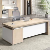 Muebles de oficina modernos, mesa de ordenador ejecutiva de madera gruesa de alta calidad, cajones de características duraderas para edificio de oficinas, muebles de oficina, estilo ejecutivo, de alta calidad
