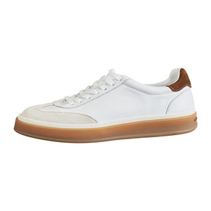 Nuevas zapatillas de entrenamiento para hombre, de cuero genuino, con cordones, suela plana, blancas, versátiles, informales, deportivas para exteriores. - Product Image 5