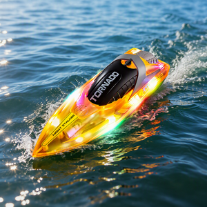 Lancha Rápida RC Eléctrica de Juguete, Control Remoto 2.4G, Impermeable, Luces LED en Todo el Cuerpo, Doble Remo, para Niños, <span class=keywords><strong>Piscina</strong></span> al Aire Libre - Product Image 6