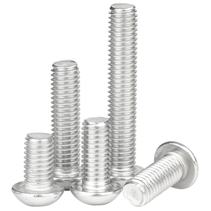 100 piezas/bolsa Tornillos de máquina de cabeza redonda hexagonal de acero al carbono niquelado 12.9 M2-M12 - Product Image 4