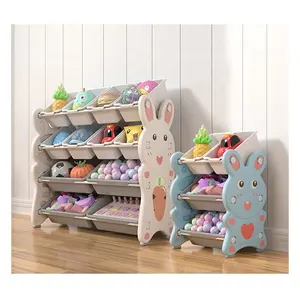 Детская мебель, книжный шкаф в виде кролика, пластиковая мультяшная книжная полка, Детская игрушечная полка, Детская игрушечная полка для хранения