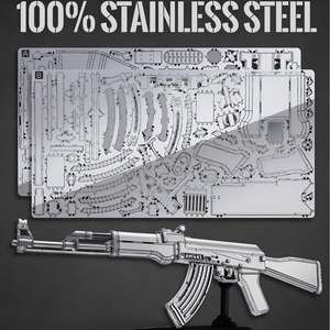 Piececool Modern <span class=keywords><strong>AK</strong></span> 47 Assault <span class=keywords><strong>Rifle</strong></span> 3D Metal Puzzle DIY Weapon Model Kit Collectible Display Gift Toy untuk Dewasa & Anak-anak - Product Image 4