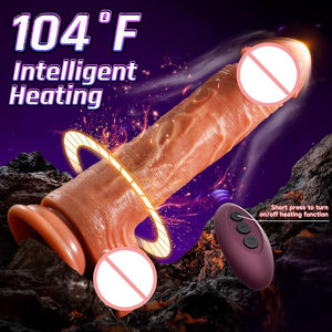 Riesiger Realistischer Beheizbarer Dildo-<span class=keywords><strong>Vibrator</strong></span> mit Stoßfunktion und Fernbedienung, Lebensechter Silikon-<span class=keywords><strong>Penis</strong></span> mit Teleskopfunktion zur G-Punkt-Stimulation, Sexspielzeug für Erwachsene für Frauen - Product Image 4