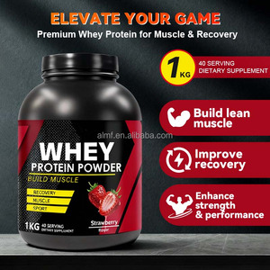 Aardbeiensmaak 25g Eiwit 40 Porties 1KG Hormoonvrij Glutenvrij Antibiotica-vrij Volwassen Spiergroei Sport Wei-eiwitpoeder - Product Image 3