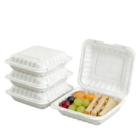 Boîte alimentaire jetable en MFPP à 1 et 3 compartiments, écologique, compatible micro-ondes, pour repas et hamburgers