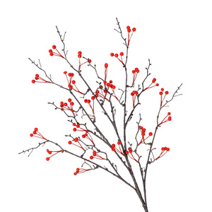 Décoration Florale Artificielle Baies Rouges Fruits de la Fortune Fleurs en Soie Plastique Réalistes Décoration Maison Nouvel An Mariage - Product Image 5