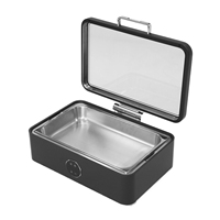 Chauffe-plats électrique durable 9L, carré/rectangle moderne, en acier inoxydable, vaisselle en verre, chauffage au carburant, équipement de cuisine