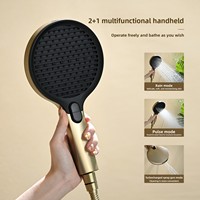 Ensemble de douche mural tout en laiton brossé à touches de piano avec cartouche céramique et barre coulissante pour salle de bain, mitigeur de douche pluie