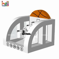 Jeu de tir au basket gonflable blanc, jeu de frappe gonflable pour locations événementielles