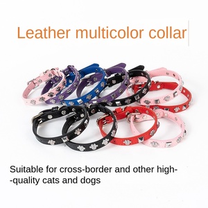 <span class=keywords><strong>Collar</strong></span> para Mascotas de Cuero Genuino Estilo Dibujos Animados para Perros y Gatos, Diseño de Logotipo Personalizado - Product Image 2