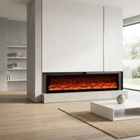 Cheminée électrique encastrée murale intelligente avec LED, flamme simulée, chauffage, télécommande, puissance réglable, usage domestique