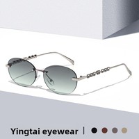 Lunettes de soleil ovales sans monture TY30 UV400, nouvelle mode 2026, tendance transfrontalière européenne et américaine, style streetwear pour femme