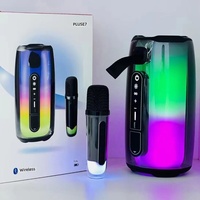 Pulse 7 Colorful pour enceinte 5.0, sortie 10W, système audio portable sans fil transparent, éclairage ambiant 360° pour karaoké