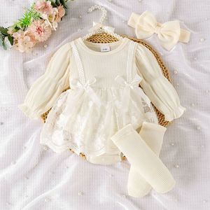 Pcs Custom Tag Plain Waffle Romper Autumn <strong>Newborn</strong> Infant Toddler <strong>Clothes</strong> O-Neck Puff Sleeve <strong>Baby</strong> Girls Bodysuit - Product Image 1