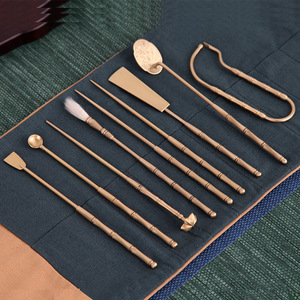 Pure copper seven-piece set, upgraded and thickened, incense ceremony set, incense seal tool, spoon, ash shovel, seal making, - Product Image 1
