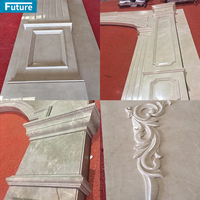 Carreaux de dalle de marbre blanc beige en forme de taille personnalisée pour la maison, villa, salon, projet de décoration murale, hall d'hôtel, escalier