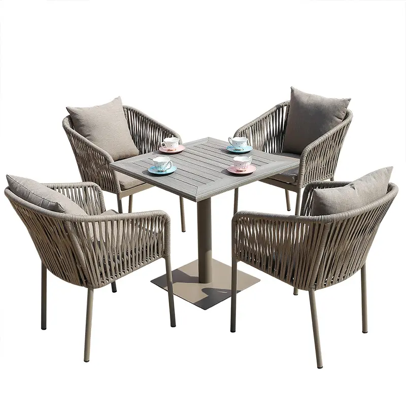 Luxus modern Bistro Cafe Fast Food Club Restaurant Ausrüstung Esstische und französische Stühle Sets Möbel