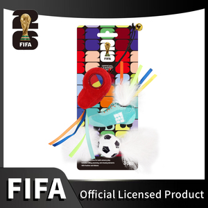 Jouet pour animaux de compagnie officiel de la Coupe du monde <span class=keywords><strong>FIFA</strong></span>, jouet interactif pour chat avec plumes et rubans, jouet à mâcher à l'herbe à chat pour un jeu multisensoriel - Product Image 1