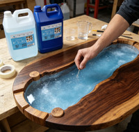 Résine époxy transparente haute brillance pour table en bois, coulée profonde, auto-nivelante, sans bulles, pour moulage du bois