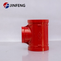 JINFENG PN10 Raccords de tuyauterie pour gicleurs d'incendie à basse pression Peinture de bouche d'incendie en fonte malléable en fonte ductile rainurée