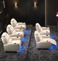 Canapé de cinéma en cuir de luxe avec massage, sièges inclinables, fauteuil inclinable pour cinéma, sièges inclinables, canapé inclinable, meubles de cinéma maison