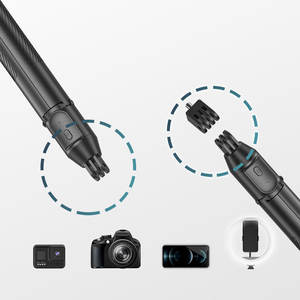 Perche à <span class=keywords><strong>selfie</strong></span> H9 de 180 cm avec <span class=keywords><strong>anneau</strong></span> lumineux, trépied stable et support de sol parapluie pour des selfies élégantes - Product Image 4