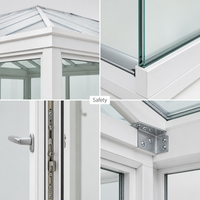 Véranda sur mesure en aluminium avec structure en verre, serre préfabriquée, jardin d'hiver, patio, salle de jardin avec verre trempé pour villa