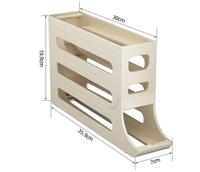 Accessoire de cuisine Boîte de rangement automatique d'œufs Porte-conteneur roulant pour réfrigérateur Organisateur d'œufs Distributeur de conteneurs