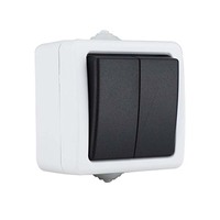 Interruptor de botón pulsador IP54 resistente a la intemperie europeo, serie GT, interruptor de pared de PC ABS de alta calidad, interruptor de luz para el hogar