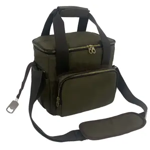 Em estoque Hot Selling Water-proof Poliéster Foldable Cooler Bag Térmica Lunch Cooler Bag Isolado Dark Green Lunch Tote Bag