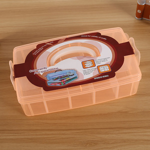 Multi Compartment Plastic Storage Box 24x16x7cm Rectangle Transparent Covered General Packaging Bins - Product Image 2