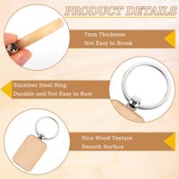 Vente en gros de supports vierges en bois pour gravure, porte-clés assortis non finis, artisanat DIY, gravure laser avec couleur et taille personnalisées