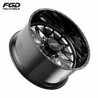 Jantes forgées noires sur mesure 24x14 26x16 avec enjoliveurs flottants 8x170 8x180 8x6.5 – Roues forgées pour camion Ford F250 F350