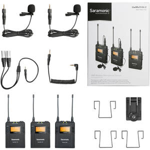 Microphone monté sur caméra Lavalier Saramonic UwMic9 Kit2 UHF double sans fil - Product Image 5
