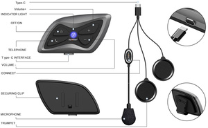 Intercomunicador Inalámbrico Full-Duplex para Casco de Motocicleta, Auriculares Bluetooth para Motociclistas - Product Image 3