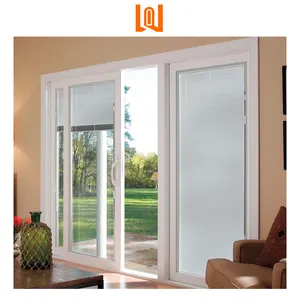 WANJIA House Exterior Courtyard Sliding Door UPVC Glass Entrance Sliding Door