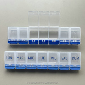 Boîte à pilules promotionnelle personnalisée avec logo, une semaine, rangée unique, 7 compartiments, cadeau promotionnel pour les soins de santé - Product Image 5