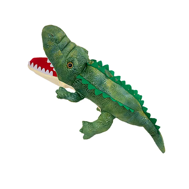 Crocodile Hand Puppet with Movable Mouth Plush Stuffed Animal Puppet Early Learning Children Plush