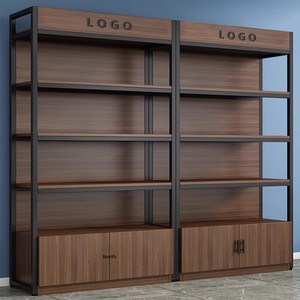 Étagère de présentation <span class=keywords><strong>l</strong></span>égère en bois à plusieurs niveaux, à un seul côté, pour salons de beauté, magasins d'animaux, cosmétiques et présentoirs pour animaux de compagnie - Product Image 2