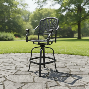 Tabouret <span class=keywords><strong>de</strong></span> <span class=keywords><strong>bar</strong></span> ergonomique SH en fonte d'aluminium avec repose-pieds et siège profilé à prix avantageux - Product Image 1