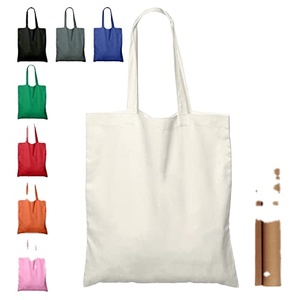 Custom Size Durable Reusable 100% Cotton Tote <b>Bag</b> with Hand & Shoulder Handles Eco-friendly & Recyclable <b>Gift</b> Handbag - Product Image 1