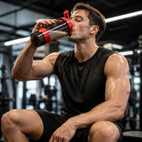 Bouteille shaker protéinée 3 couches 500 ml sans BPA, anti-fuite, pour la gym et le fitness, avec compartiment à poudre et pilulier, logo personnalisé