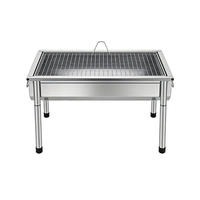 Barbecue Pinnovo en acier inoxydable, barbecue pliable pour la randonnée en plein air, barbecue au charbon de bois, réchaud de camping