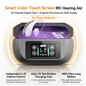 Prothèses auditives numériques RIC personnalisées OEM 32 canaux BT Smart Touch Case 140H Power Rechargeable Prothèses auditives pour Senior Business Pro - Product Image 1