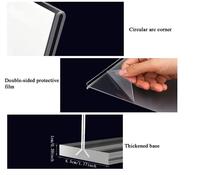Acrylique Transparent T Forme Double Face Table Top Présentoir Signe Menu Numéro Titulaire 6 pack - 8.5x11