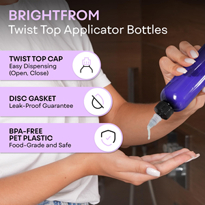 Free <b>Samples</b> 60ml 120ml 150ml 250ml Clear Amber Squeeze Plastic Paint Ink Hair Oil Applicator <b>Bottle</b> with Bamboo Twist Top Cap - Product Image 5