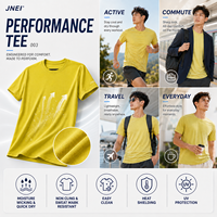 T-shirt de performance à séchage rapide JNEI Heat Shield, respirant, pour le sport d'été, la course en plein air et les tenues décontractées