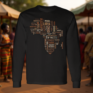 Camiseta de manga larga con mapa de África, historias de países, orgullo negro, afroamericano - Product Image 3