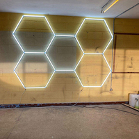 Lampe LED hexagonale à suspension, kit de lampe hexagonale, lampe LED hexagonale pour garage, sortie d'usine